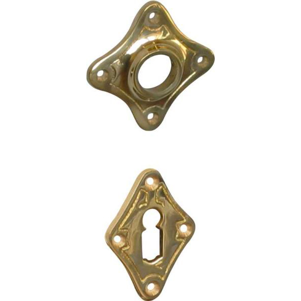 Drückerrosette mit BB-Rosette gegossen, Jugendstil