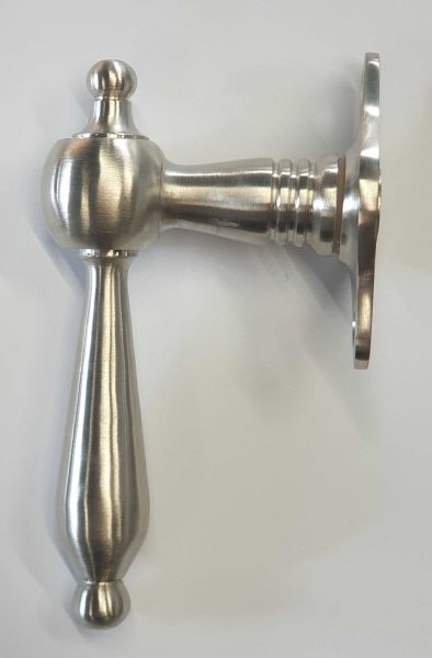 Antik Fenstergriffe, Fensteroliven alt, Messing matt vernickelt, Jugendstil für Terassentür Bild 2