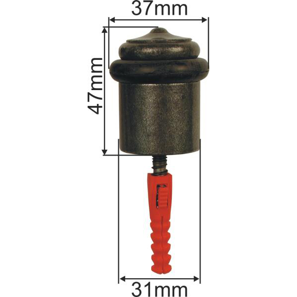 Türstopper, Eisen matt schwarz lackiert, antik, alt, auch für schwere Türen Bild 3