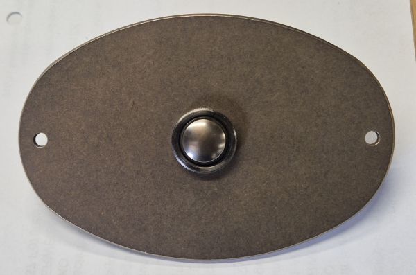 Türklingel antik, Klingelplatte alt aus Messing gefertigt dann patiniert