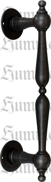 Stoßgriff antik, alt, Eisen geglüht, matt klar lackiert Höhe: 275mm