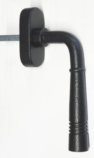 Fensteroliven Gusseisen antike, Halbolive mit Rasterrosette alte Eisen gegossen matt schwarz lackiert