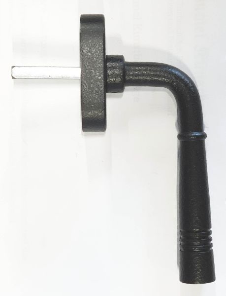 Fensteroliven Gusseisen antike, Halbolive mit Rasterrosette alte Eisen gegossen matt schwarz lackiert Bild 2