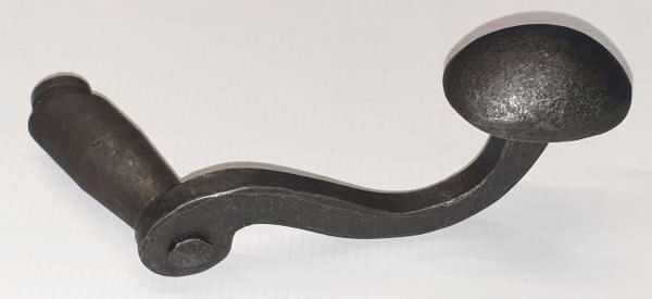 Einzeldrücker gekröpft, Eisen geschmiedet geglüht, Türgriff antik, antike Türklinke alte, geschmiedet, antik