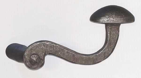 Einzeldrücker gekröpft, Eisen geschmiedet geglüht, Türgriff antik, antike Türklinke alte, geschmiedet, antik Bild 2