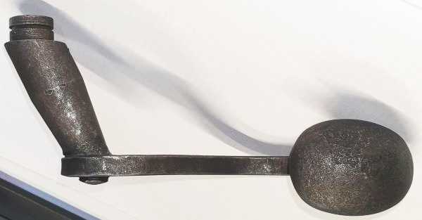 Einzeldrücker gekröpft, Eisen geschmiedet geglüht, Türgriff antik, antike Türklinke alte, geschmiedet, antik Bild 3