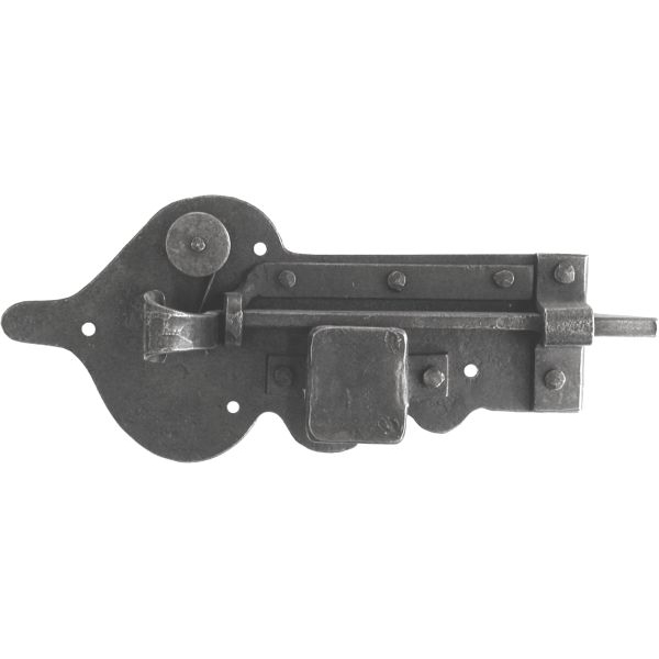 Türschloss altes, antikes, für Altbau, Zimmertürschlossgarnitur Eisen altgrau, DIN links, Dornmaß: 100mm