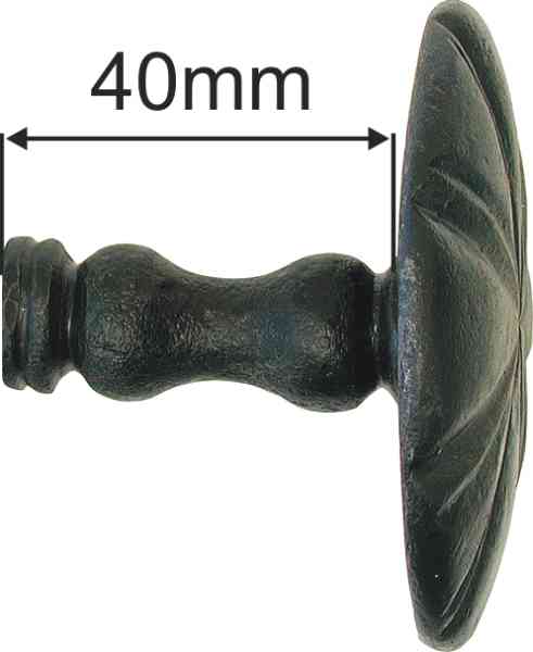 Haustürmittelknopf schmiedeeisen, Türknauf antik, Ø 50mm, alter Türknopf Eisen handgefertigt, schwarz Bild 3