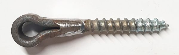 Schlaufe mit Holzgewinde für Fensterwinkelband, Eisen blank, 6mm Bild 2