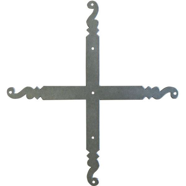 Zierkreuz, 2,0mm stark, Eisen blank, Fensterbeschläge Denkmalschutz