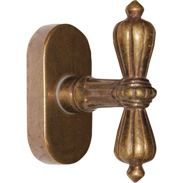 Antike Fensterolive alte rastbar, Messing gegossen, patiniert, Gründerzeit, nostalgisch