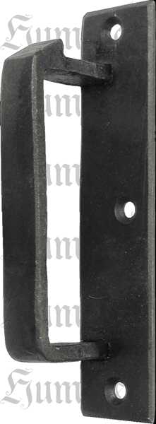 Schließkloben zum Aufschrauben, Eisen matt schwarz lackiert, für Türe DIN links, Aufschraubkloben