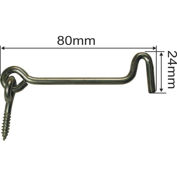 Fensterladen Haken, Sturmhaken mit Öse, Windhaken, Eisen verzinkt, für Fenster und Fensterladen Bild 3