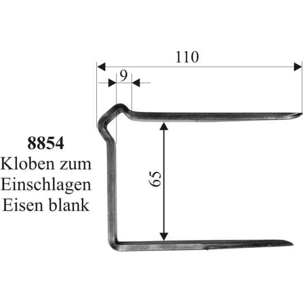 Schließkloben zum Einschlagen, Eisen roh. Andere Oberflächen gegen Aufpreis möglich. Bild 3