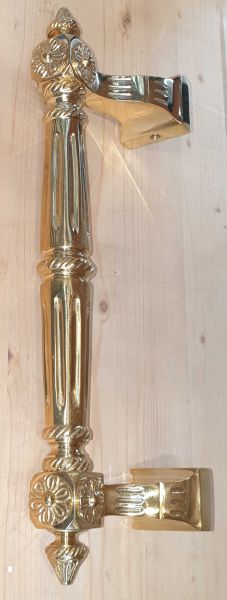 Stoßgriff antik, Messing gegossen und poliert unlackiert, Höhe: 285mm