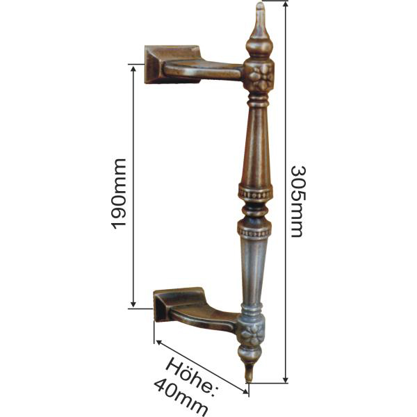 Stoßgriff antik, Messing gegossen dann schön poliert, Höhe: 300mm Bild 3