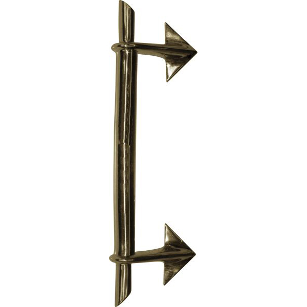 Stoßgriffe antik, alte, aus Messing gegossen dann alt patiniert, Höhe: 310mm