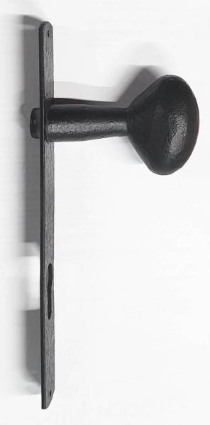 Haustürbeschläge antike, Eisen geschmiedet, gekröpfter Haustürknopf mit Türschild, für eine alte Haustür oder Wohnungseingangstür Bild 3