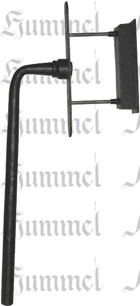 Antiker Fenstergriff für Schiebehebetür, mit Griffmuschel für Gegenseite, Eisen geschmiedet geglüht Bild 2