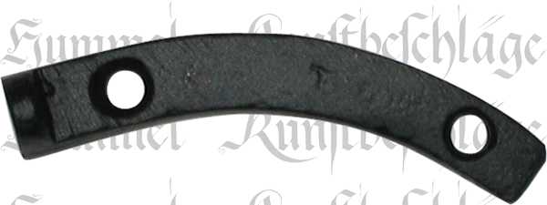 gebogenes konisches Streifblech, Streichblech für Reiber, Reibeblech, Eisen gegossen, matt schwarz lackiert, links Bild 2