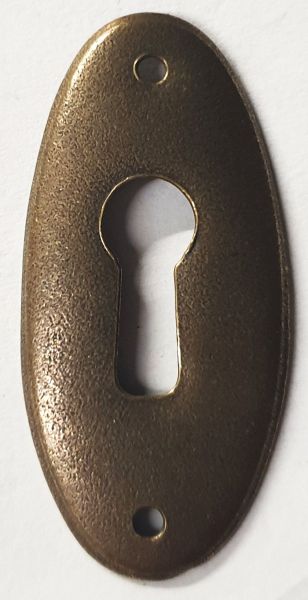 Schlüsselschild antik, klein hochkant, Messing patiniert