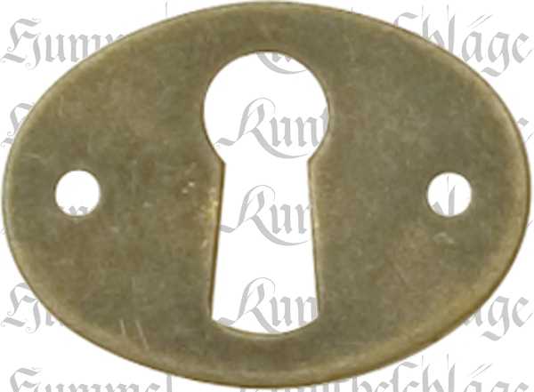 Schlüsselrosette antik Messing alt Schlüsselschild oval