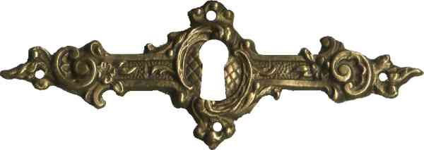 2 x Gründerzeit Schlüsselschild Messing Beschlag nach altem Vorbild gefertigt 