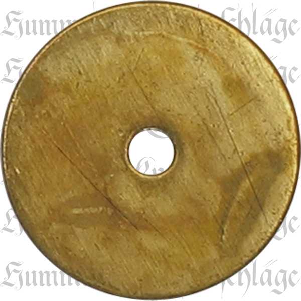alte antike Messingrosette, 27 mm Durchmesser in Messing roh