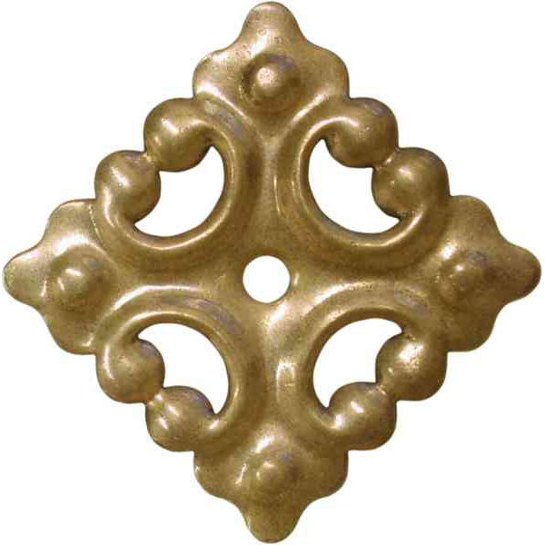 Rosette, Messing patiniert, altertümlich, barocke Form