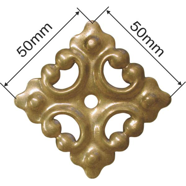 Rosette, Messing patiniert, altertümlich, barocke Form Bild 3