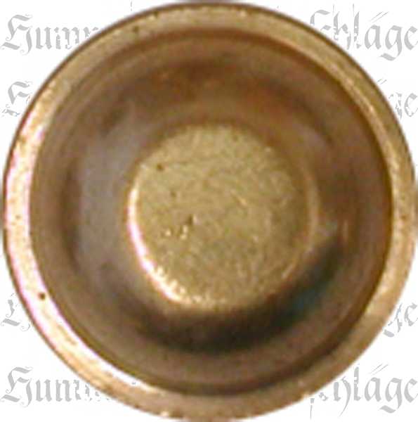 Zierrosette, Ø 11 mm, Messing poliert, gegossen, historische alte Beschläge