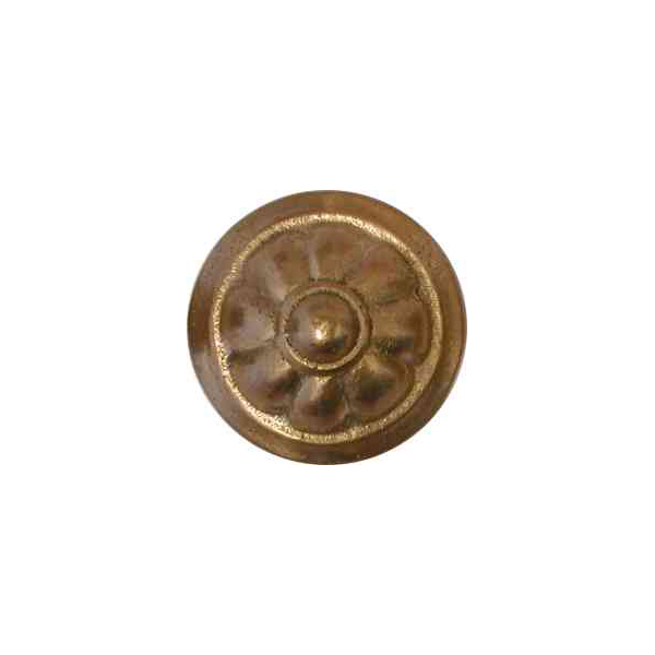 Zierrosette antik, historisch, Ø 22 mm, in Messing poliert, gegossen