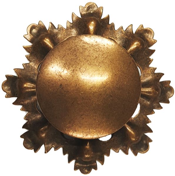 Möbelgriffe antik, Knopfgriff, Messing patiniert, aus dem Biedermeier, mit Knopf Ø32mm Bild 2