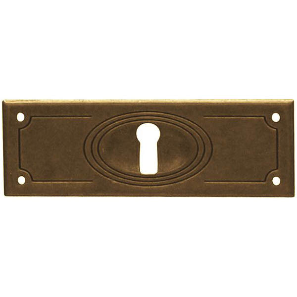 Schlüsselschild alt, Messing patiniert, Messingbeschläge aus dem Jugendstil