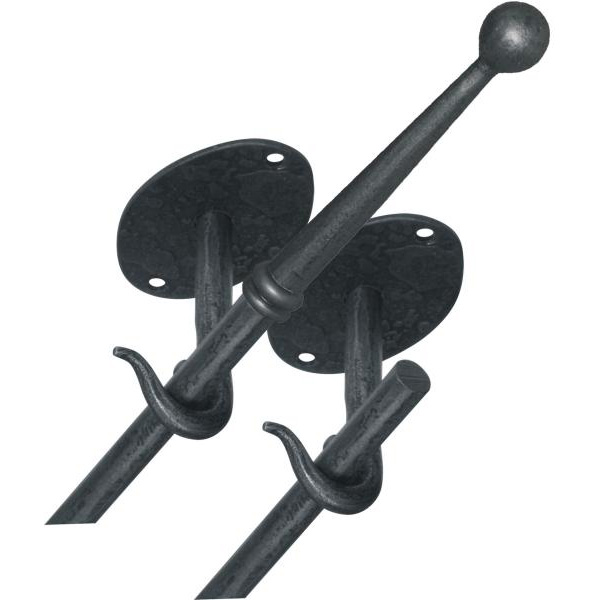 Zweiläufige Vorhangstange, Gardinenstange für Deckenmontage, Eisen