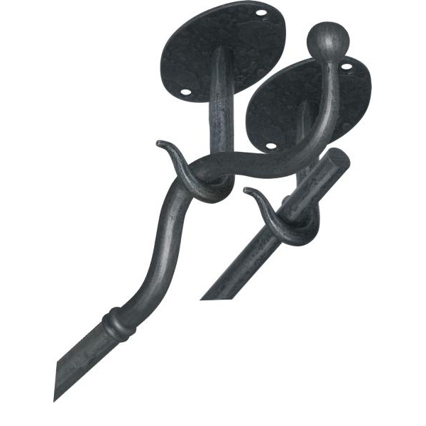 Zweiläufige Vorhangstange, Gardinenstange für Deckenmontage, Eisen