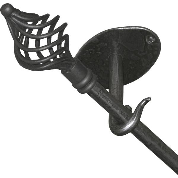 Einläufige Vorhangstange, Gardinenstange für Deckenmontage, Eisen