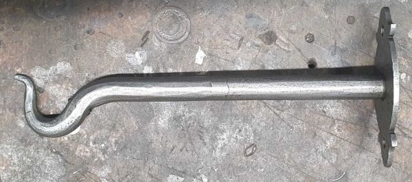 Einläufiger Halter für Vorhangstangen verlängert, Gardinenstangen, Eisen altgrau, ohne Rosette