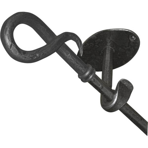 Einläufige Vorhangstange, Gardinenstange für Deckenmontage, Eisen