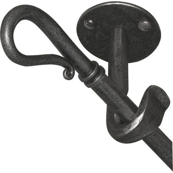 Einläufige Vorhangstange, Gardinenstange für Deckenmontage, Eisen