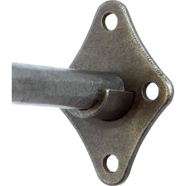 seitlicher Vorhangstangenwandhalter, Gardinenstangenwandhalter, Eisen altgrau, schmiedeeisen
