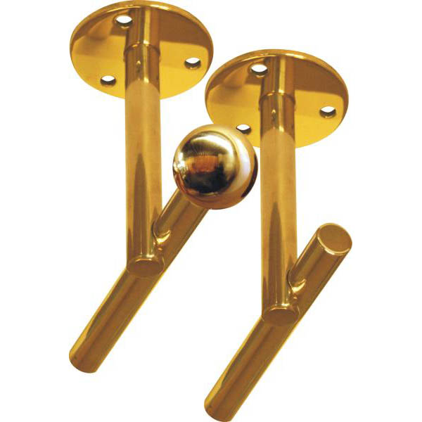 Zweiläufige Vorhangstange, Gardinenstange in Messing poliert, für