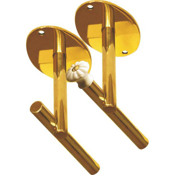 Zweiläufige Vorhangstange, Gardinenstange in Messing poliert, für