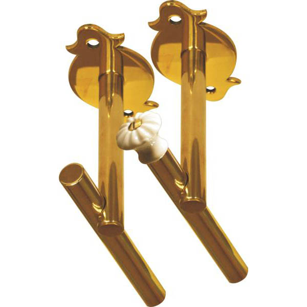 Zweiläufige Vorhangstange, Gardinenstange in Messing poliert, für