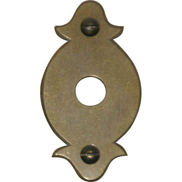 Rosette für Vorhangstangenhalter, Gardinenstangenhalter, Messing patiniert, antik, alt