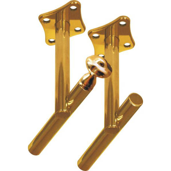 Zweiläufige Vorhangstange, Gardinenstange in Messing poliert, für