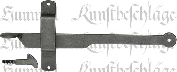 Türverriegelungsset antik, Berner Falle Eisen altgrau, matt klar lackiert. Aus Eisen handgefertigt. Bild 2