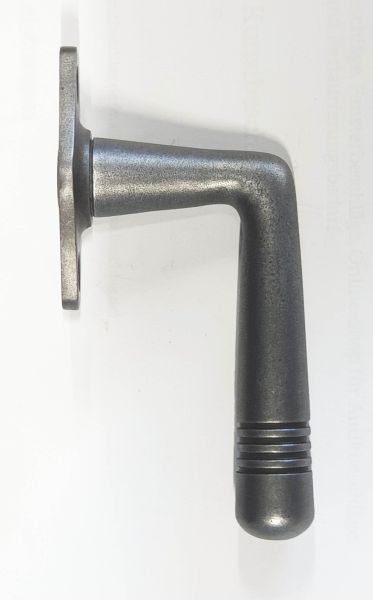 Fensterolive Gusseisen antik, Halbolive alte Eisen gegossen altgrau patiniert, matt klar lackiert, schönes Jugendstilmodell Bild 2