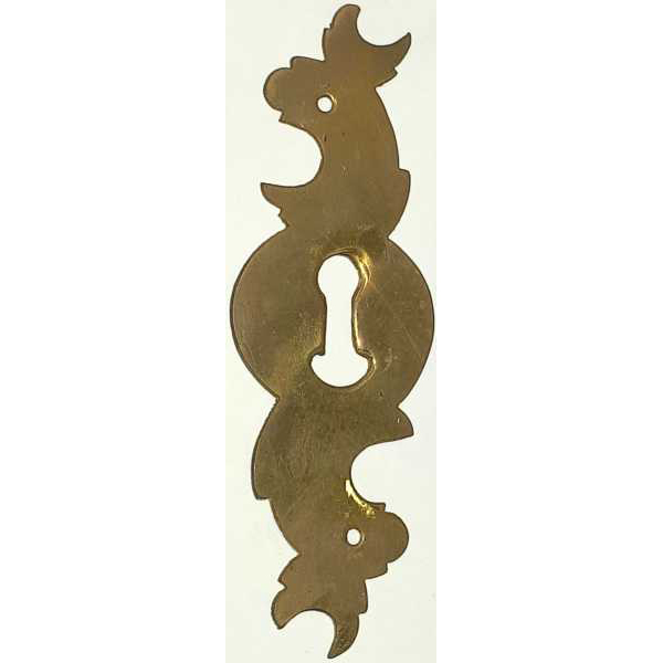Schlüsselschild Barock, Messing roh, antik, alt, in Handarbeit gefertigtes Schild (HL)
