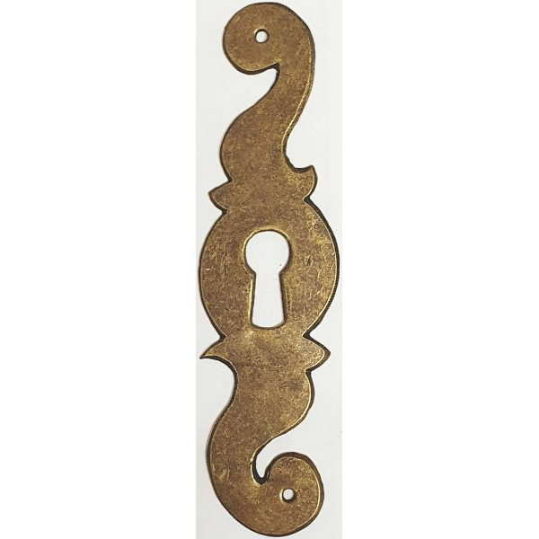 Schlüsselschild Barock, Messing patiniert, antik, alt, in Handarbeit gefertigtes Schild, Einzelstück, nur noch 1 Stück verfügbar (HL)